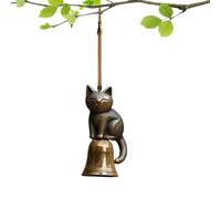 Kitten Melodic Bell - Dynamic Graceful Passing Souvenir Exterior Sculpture | Entryway Hanging Windbells Courtyard Patio Garden Backyard Terrace Window Sill Condolence Burial Funeral