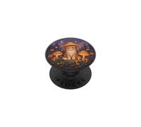 Kitten Mushroom Cap Glowing Firefly Crescent Moon Fairycore PopSockets Adhesive PopGrip