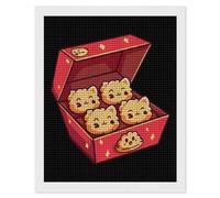 Kitten Nuggets Food Pun Cat Diamond Painting Kit for Adults Full Drill Square Diamond Wall Art Pictures Decor 16"x20"