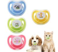 Kitten Pacifier - 4 Pieces Butterfly Shape Silicone Soother for Calming Pets, Training Comfort with Teething Function, Puppy Binky for Dogs and Cats, Soft Chew Toy, Transparent Cover