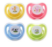 Kitten Pacifier - 4 Pieces Suckling Soother for Teething Silicone Chew Toy with Dust Cover Cute Pattern Design Pet Supplies Calming Aid for Exercise Development Training 1.97 Inches