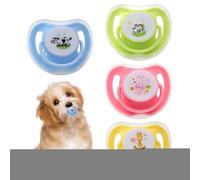 Kitten Pacifier - Dog Pacifier | 4-Pack Butterfly Shape Puppy Pacifiers | Silicone Pet Pacifiers Toy with Cover for Calming, Soothing, Chewing & Teething Relief for Small Animals