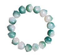 Kitten Paw Shaped Bracelet Hand String Bracelet Stone Beaded Jewelry for Women Street Style Fashion Accessory- Green