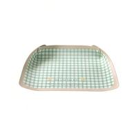 Kitten Placemat for Feeding, PU Leather Waterproof Cat Dog Food Mat, Anti-Slip Spill-Proof Pet Placemat with Raised Edge, Easy Clean Kibble Catcher Mat for Cats Dogs (Green & Orange)