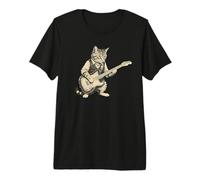 Kitten Playing Electric Guitar Hilarious Cat Rock Star Music Premium T-Shirt
