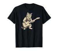 Kitten Playing Electric Guitar Hilarious Cat Rock Star Music T-Shirt