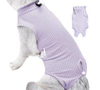 Kitten Postoperative Garment - Elastic Pet Surgical Bodysuit Neuter Care Outfit | Vest Preventing Irritation Grooming Behaviour During Convalescence, Flexible Abdomen Coverage Wrap,