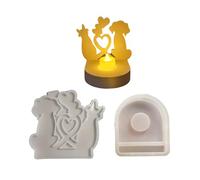 Kitten Puppy Silicone Stand Molds for Candlestick Tealight Holder Gypsum Decoration Epoxy Resin Silicone Molds Home Baking Supplies