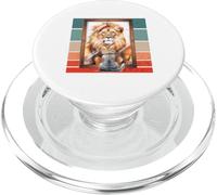Kitten reflection lion mirror self-perception inner strength PopSockets PopGrip for MagSafe