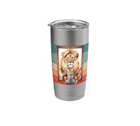 Kitten Reflection Lion Mirror self-Perception Inner Strength Stainless Steel Insulated Tumbler
