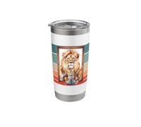 Kitten Reflection Lion Mirror self-Perception Inner Strength Stainless Steel Insulated Tumbler