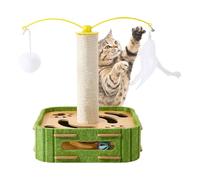 Kitten Scratching Post - Exercise Game with Ball Track - Vertical Scratcher with Toys - for Living Room Bedroom Kitchen Porch Balcony Entryway Apartment Corner Play Area
