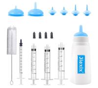 Kitten Silicone Bottle Feeding Kit Nipple Kittens Syringe,Nipple & Feeding Kits, Reusable Newborn Kitten Supplies, Suitable for Feeding, Puppy, Rabbit,Hamster (Blue)