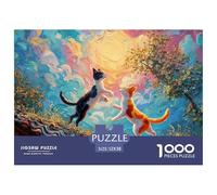 Kitten Sits in The Garden 1000 Piece Premium Cardstock Jigsaw Puzzles Kitty Stress Releasing Creative Game Jigsaws For Adults And Kids 52x38cm/1000pcs