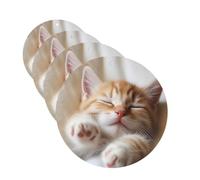 Kitten Sleeps Car Air Freshener Cards Set of 4 Pieces Long Lasting Hanging Scented Cards Auto Aromatherapy Tablets Personalized Car Fresheners Gifts for Men Women - Lavender Scent