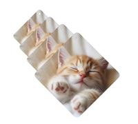 Kitten Sleeps Car Air Freshener Cards Set of 4 Pieces Long Lasting Hanging Scented Cards Auto Aromatherapy Tablets Personalized Car Fresheners Gifts for Men Women - Lavender Scent