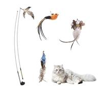 Kitten Teaser Stick Set - Retractable Spring Bar Toys For Pets, Interactive Play Tool | Feline Wand Toy Catcher, Motion Training Pool Flick Claw Jump Whisker Bounce Paw Wiggle Cute Agile