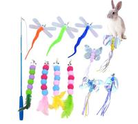 Kitten Teaser Wand - Butterfly and Caterpillar Cat Toy Set | Addictive Cat Fishing Course for Play and Exercise, Interactive Pet Toy for
