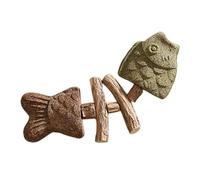 Kitten Teething Toy - Solid Wood Fishbone Teether with Moderate Firmness - 17.8cm Portable Chew Teether Toy | Bite Resistant Catnip Toys for Cats to Reduce Boredom Health, Indoor, Outdoor Play