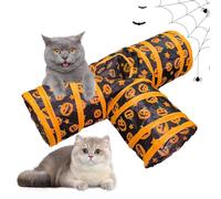 Kitten Tunnel - Cat Play Tube Toy, Foldable Pet With Peek Holes And Cute Pumpkin Design | Sturdy Polyester Adorable Pumpkin Pattern Portable Cave For Kittens, Rabbits, Puppies, Indoor Exercise