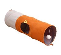 Kitten Tunnel, Foldable Cat Tube with Teaser Ball, Scratch-Resistant Interactive Cave Toy, Quiet and Comfortable Retreat for Indoor Playroom, for Living in Homes