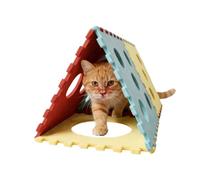 Kitten Tunnel - Foldable Shelter,with Interactive Peephole Cat Tube Fit Pet Under 12 Lbs - For Exercise Training Tool Indoor Bedside Room -Apartment Living Playroom