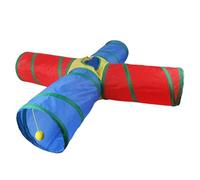 Kitten Tunnel Toy, Cat Tube and Tunnel - Rainbow 4-Way Kitten Tube Foldable Cat Tunnel - Interactive Pet Toy Portable Animal Supply with Play Ball for Sleep