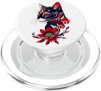 Kitten Union Jack British Flag Cat Peeking Through Design PopSockets PopGrip for MagSafe