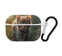 Kitten Walking on The Grass AirPod Pro Case, Anti Scratch Hard PC Cover with Keychain, AirPod Pro 2nd/1st Case Accessories for Women Men, White-Style