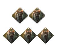 Kitten Walking on The Grass Car Air Freshener Hanging Incense Chips 5 Pack Automotive Scented Hanging Sheets for Car Home Auto Interior Decor Rhombus,White-Style