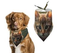 Kitten Walking on The Grass Dog Bandanas for Feeding Grooming, Triangle Pet Bibs Washable Pets Scarf for Cats & Dogs