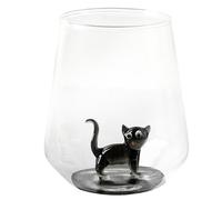 Kitten Wine Glass - Handmade, Adorable Cat Design Cocktail Drinkware, Cat-Shaped Stemless Wine Glass | Glaes Coffee Cups Specially Designed for Cats Lovers & Serving Coffee, Tea, and Wiine.