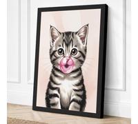 Kitten with Tongue Out Canvas Wall Art Print 18x12 Inch