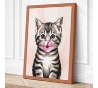 Kitten with Tongue Out Canvas Wall Art Print 24x16 Inch