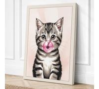 Kitten with Tongue Out Modern Canvas Wall Art Print 18x12 Inch (46 x 30 cm)