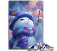 Kitten Wizard JigsawPuzzle 1000 Pieces for Adults,Challenging To Complete But Fun And Humorous Unique Home Decor And Gifts (38x52cm)