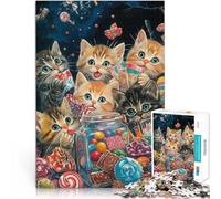 Kittens and Candy1000 Piece teenager Puzzles Help the brain exercise addictive toys to cultivate patience A Work of Art 38x26cm