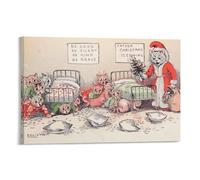 Kittens Cowering in Fear at The Sight of A Cat Dressed As Father Christmas, C.1880 By Louis Wain Wall Art Prints Poster Picture Print Canvas Poster Wall Paint Art Posters Decor Modern Home Artworks 12