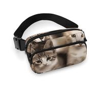 Kittens Family Cats Fanny Pack for Women Men Waist Bag Belt Bag Adjustable Casual Bag for Travel Sports Hiking, white, 7.9x5.1inches