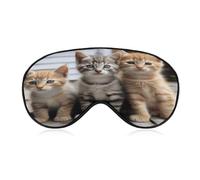 Kittens Family Cats Sleep Mask Block Light Eye Sleep Shade Cover Comfortable Lightweight Sleeping Blindfold Soft Breathable Night Eye Cover Adjustable Band Eye Mask for Men Women