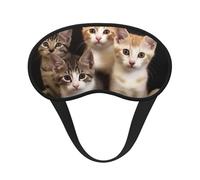 Kittens Family Cats Sleep Mask for Side Sleepers: Blackout Eye Masks for Sleeping - Soft Breathable Soft Eye Shade Cover for Travel - Adjustable Night Blindfold for Men Women Gifts