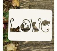 Kittens Love Cat Wall Stencils Template Reusable Spray PaintStencils for Craft Painting On Wood Craft Canvas Walls Wood Furniture Decorations DIY Scrapbooking