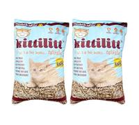 KittiLitt Premium 100% Natural Wood Pellet Cat Kitten Litter - Highly Absorbent Eco Friendly Pine Fresh Scented Low Odour Sustainable Softwood Woodbase Home Kitty Litter Tray Wooden Pellets - 2 x 10kg