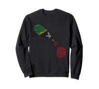 Kittitian flag Map, Saint Kitts and Nevis in world languages Sweatshirt