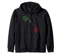 Kittitian flag Map, Saint Kitts and Nevis in world languages Zip Hoodie