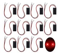 Kittmip 12 Pcs Halloween LED Light up Eyes for Mask Glowing Eyes Battery Operated Lights with Battery Box, Battery Not Included (Red)