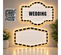 Kittmip 2 Pack 20 Inch LED Acrylic Wedding Bottle Service Sign, Classic | Letter Sticker, Light Up, Large Wedding Entrance Props, Personalized Marquee Sign for Reception Nightclub Bridal Engagement