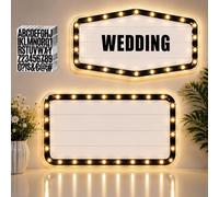 Kittmip 2 Pack 20 Inch LED Acrylic Wedding Bottle Service Sign, Fashion | Letter Sticker, Light Up, Large Wedding Entrance Props, Personalized Marquee Sign for Reception Nightclub Bridal Engagement