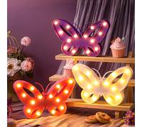 Kittmip 3 Pcs Butterfly Night Light LED Light 2AA Battery Powered Butterfly Lamp Gifts for Women Mother's Day Birthday 3 Colors Cute Lamps for Wedding Party Decoration Girls Bedroom Room Dorm Desk
