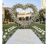 Kittmip Proposal Decorations Kit Will You Marry Me Neon Sign, White | LED Neon Light, Metal Heart Stand, 2000 Rose Petals, 30 Artificial Roses (Rose on The Stand Not Include)